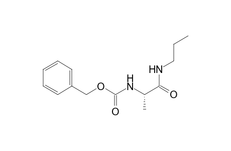 (phenylmethyl) N-[(2S)-1-oxidanylidene-1-(propylamino)propan-2-yl]carbamate