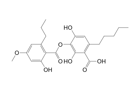Benzoic acid, 2,4-dihydroxy-3-[(2-hydroxy-4-methoxy-6-propylbenzoyl)oxy]-6-pentyl-