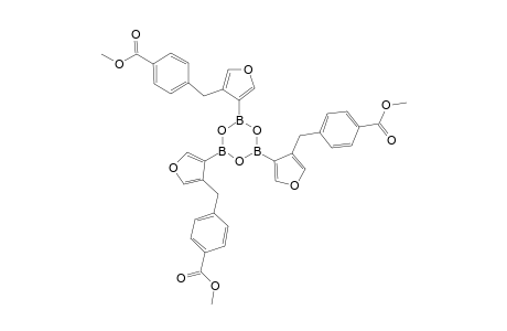 4-[[4-[4,6-bis[4-(4-carbomethoxybenzyl)-3-furyl]-1,3,5,2,4,6-trioxatriborinan-2-yl]-3-furyl]methyl]benzoic acid methyl ester