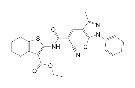 ethyl 2-{[(2E)-3-(5-chloro-3-methyl-1-phenyl-1H-pyrazol-4-yl)-2-cyano-2-propenoyl]amino}-4,5,6,7-tetrahydro-1-benzothiophene-3-carboxylate