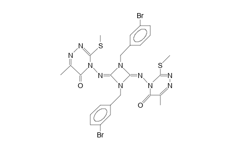 (E,E)-Bis(3-bromobenzyl)-2,4-bis(6-methyl-3-methylthio-5-oxo-4,5-dihydro-1,2,4-triazin-4-yl-imino)-1,3-diazetidine
