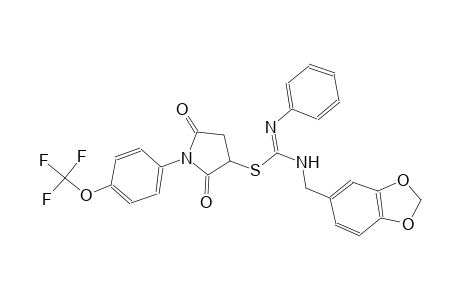 2,5-dioxo-1-[4-(trifluoromethoxy)phenyl]-3-pyrrolidinyl N-(1,3-benzodioxol-5-ylmethyl)-N'-phenylimidothiocarbamate