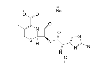 sodium (6R,7R)-7-[[(2E)-2-(2-aminothiazol-4-yl)-2-methoxyimino-acetyl]amino]-8-keto-3-methyl-5-thia-1-azabicyclo[4.2.0]oct-2-ene-2-carboxylate