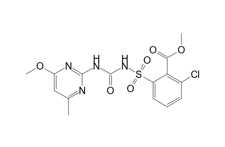Benzoic acid, 2-chloro-6-[[[[(4-methoxy-6-methyl-2-pyrimidinyl)amino]carbonyl]amino]sulfonyl]-, methyl ester