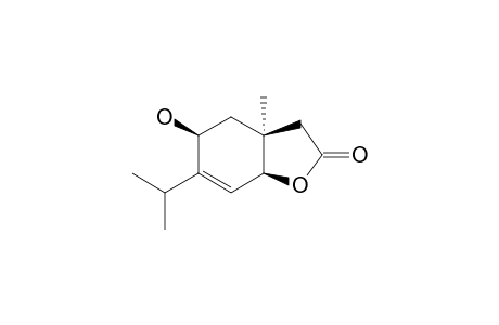 (+)-3-HYDROXY-4-ISOPROPYL-1-METHYL-7-OXA-(CIS)-BICYCLO-[4.3.0]-NON-4-EN-8-ONE