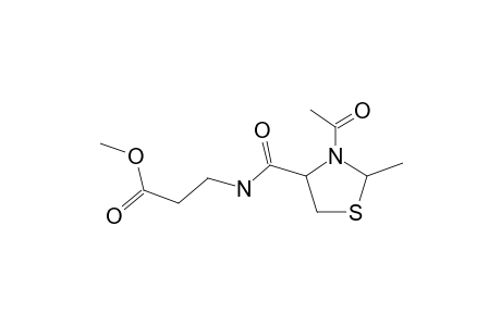 Methyl 3-(2-methylthiazolidine-4-carboxamido)propanoate, N-acetyl-