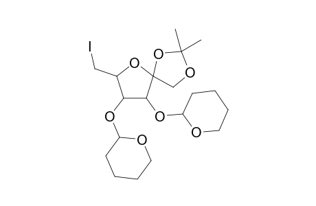 6-deoxy-6-iodo-1,2-O-isopropylidene-3,4-bis-O-(tetrahydropyran-2-yl)-.beta.,D-fructofuranose