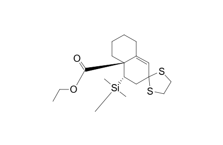 trans-6-(ethoxycarbonyl)-5-(trimethylsilyl)bicyclo[4.4.0]dec-1-en-3-one 3-(ethylene dithioacetal)