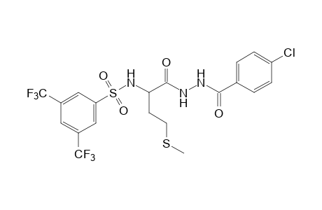 1-(p-chlorobenzoyl)-2-{N-[(alpha,alpha,alpha,alpha',alpha',alpha'-hexafluoro-3,5-xylyl)sulfonyl]methionyl}hydrazine