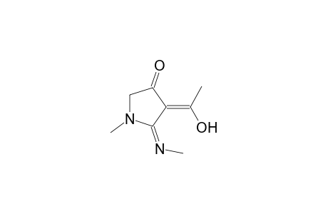 3-Pyrrolidinone, 4-(1-hydroxyethylidene)-1-methyl-5-(methylimino)-, (E,?)-