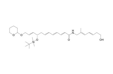 N1-[(2R,3E,5E)-7-Hydroxy-2-methyl-3,5-heptadienyl]-(2E,4E,6E,9S,10E)-9-{[1-tert-butyl)-1,1-dimethylsilyl]oxy]-12-(tetrahydro-2H-2-pyranyloxy)-2,4,6,10-dodecatetraene amide