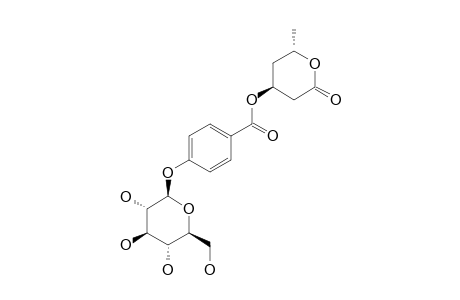 PAASHAANOLACTONE;4-(4'-BETA-D-GLUCOPYRANOSYLOXY-1'-BENZOYLOXY)-6-METHYLTETRAHYDROPYRAN-2-ONE