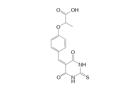2-[4-[(4,6-diketo-2-thioxo-hexahydropyrimidin-5-ylidene)methyl]phenoxy]propionic acid