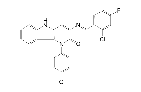 3-{[(E)-(2-chloro-4-fluorophenyl)methylidene]amino}-1-(4-chlorophenyl)-1,5-dihydro-2H-pyrido[3,2-b]indol-2-one