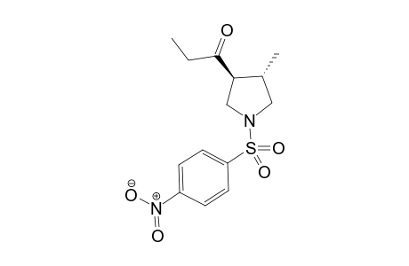 1-(trans-4-Methyl-1-(4-nitrophenylsulfonyl)pyrrolidin-3-yl)propan-1-one