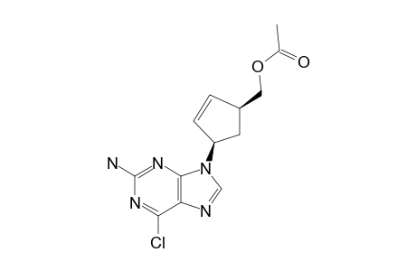 (1'R,4'S)-2-AMINO-6-CHLORO-9-[4'-(ACETOXYMETHYL)-CYCLOPENT-2'-EN-1'-YL]-PURINE