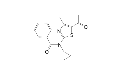 N-(5-acetyl-4-methyl-1,3-thiazol-2-yl)-N-cyclopropyl-3-methylbenzamide