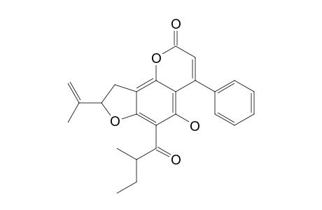 8,9-DIHYDRO-5-HYDROXY-6-(2-METHYLBUTANOYL)-4-PHENYL-8-(PROP-1-EN-2-YL)-FURO-[2,3-H]-CHROMEN-2-ONE