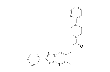 pyrazolo[1,5-a]pyrimidine, 5,7-dimethyl-6-[3-oxo-3-[4-(2-pyridinyl)-1-piperazinyl]propyl]-2-phenyl-