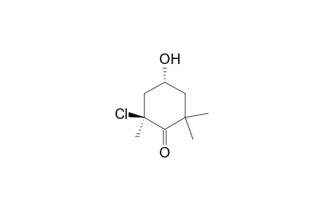 Cyclohexanone, 2-chloro-4-hydroxy-2,6,6-trimethyl-, (2S-trans)-