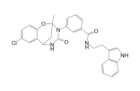 3-{4-chloro-9-methyl-11-oxo-8-oxa-10,12-diazatricyclo[7.3.1.0²,⁷]trideca-2,4,6-trien-10-yl}-N-[2-(1H-indol-3-yl)ethyl]benzamide