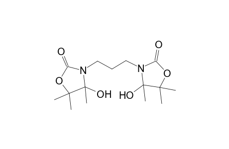 4-hydroxy-3-[3-(4-hydroxy-4,5,5-trimethyl-2-oxo-1,3-oxazolidin-3-yl)propyl]-4,5,5-trimethyl-1,3-oxazolidin-2-one 4-hydroxy-3-[3-(4-hydroxy-4,5,5-trimethyl-2-oxo-oxazolidin-3-yl)propyl]-4,5,5-trimethyl-oxazolidin-2-one 4-hydroxy-3-[3-(4-hydroxy-4,5,5-trimethyl-2-oxo-3-oxazolidinyl)propyl]-4,5,5-trimethyl-2-oxazolidinone 4-hydroxy-3-[3-(4-hydroxy-2-keto-4,5,5-trimethyl-oxazolidin-3-yl)propyl]-4,5,5-trimethyl-oxazolidin-2-one