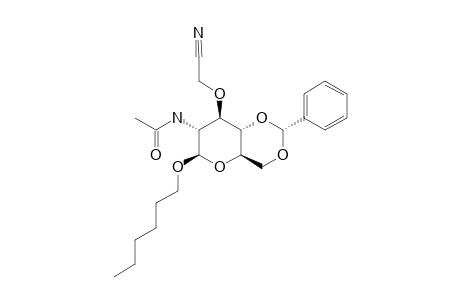 1-HEXYL-2-ACETAMIDO-4,6-O-BENZYLIDENE-3-O-CYANOMETHYL-2-DEOXY-BETA-D-GLUCOPYRANOSIDE