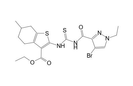 ethyl 2-[({[(4-bromo-1-ethyl-1H-pyrazol-3-yl)carbonyl]amino}carbothioyl)amino]-6-methyl-4,5,6,7-tetrahydro-1-benzothiophene-3-carboxylate