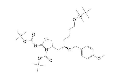 (+)-(5S,4'R)-6-[N,3'-BIS-(TERT.-BUTOXYCARBONYL)-2'-IMINOIMIDAZOLIDIN-4'-YL]-5-(PARA-METHOXYBENZYLOXY)-HEXYLOXY-TERT.-BUTYLDIMETHYLSILANE