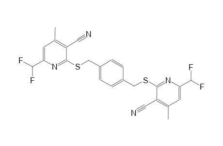 2-{[4-({[3-cyano-6-(difluoromethyl)-4-methyl-2-pyridinyl]sulfanyl}methyl)benzyl]sulfanyl}-6-(difluoromethyl)-4-methylnicotinonitrile