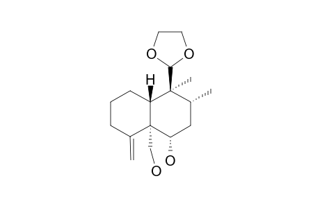 4a(2H)-Naphthalenemethanol, 1-(1,3-dioxolan-2-yl)octahydro-4-hydroxy-1,2-dimethyl-5-methylene-, (1.alpha.,2.beta.,4.beta.,4a.beta.,8a.alp ha.)-(.+-.)-