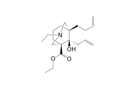 Ethyl (1R*,5S*,9R*)-5-(3'-butenyl)-9-hydroxy-9-(2''-propenyl)-3-azabicyclo[3.3.1]nonane-1-carboxylate