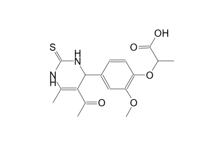 2-[4-(5-acetyl-6-methyl-2-thioxo-1,2,3,4-tetrahydro-4-pyrimidinyl)-2-methoxyphenoxy]propanoic acid