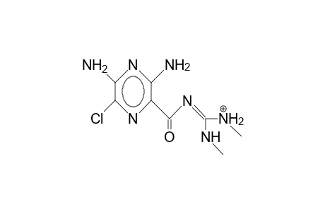 3,5-Diamino-N-(methylamino-methylammonium-methylidenyl)-6-chloro-pyrazinecarboxamide cation