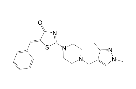 (5Z)-5-benzylidene-2-{4-[(1,3-dimethyl-1H-pyrazol-4-yl)methyl]-1-piperazinyl}-1,3-thiazol-4(5H)-one