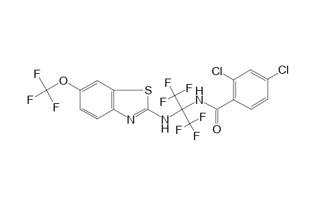 2,4-Dichloro-N-[2,2,2-trifluoro-1-(6-trifluoromethoxy-benzothiazol-2-ylamino)-1-trifluoromethyl-ethyl]-benzamide