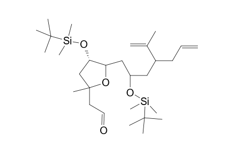 2-Methyl-2-9forrmylmethyl)-4-(tert-butyldimethylsilyloxy)-5-(2-(tert-butyldimethylsilyloxy)-4-propen-2-yl)hept-6-enyl)tetrahydrofuran