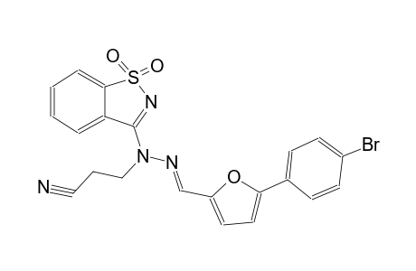 3-[(2E)-2-{[5-(4-bromophenyl)-2-furyl]methylene}-1-(1,1-dioxido-1,2-benzisothiazol-3-yl)hydrazino]propanenitrile