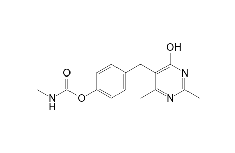 2,6-dimethyl-5-(p-hydroxybenzyl)-4-pyrimidinol, p-(methylcarbamate)
