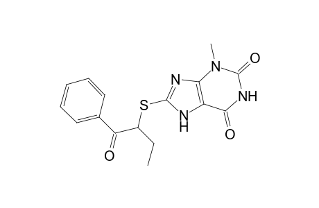 8-((1-benzoylpropyl)thio)-3-methylxanthine