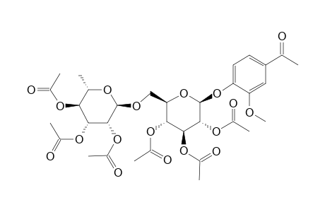 1-[3-Methoxy-4-[(2S,3R,4S,5S,6R)-3,4,5-trihydroxy-6-[[(2R,3R,4R,5R,6S)-3,4,5-trihydroxy-6-methyloxan-2-yl]oxymethyl]oxan-2-yl]oxyphenyl]ethanone, hexaacetate