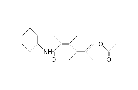 6-Acetoxy-2,3,4,5,6-pentamethyl-2Z,5E-hexadienoic acid, N-cyclohexyl amide