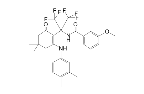 N-(2-{2-[(3,4-dimethylphenyl)amino]-4,4-dimethyl-6-oxocyclohex-1-en-1-yl}-1,1,1,3,3,3-hexafluoropropan-2-yl)-3-methoxybenzamide
