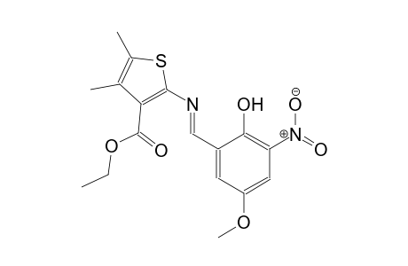 ethyl 2-{[(E)-(2-hydroxy-5-methoxy-3-nitrophenyl)methylidene]amino}-4,5-dimethyl-3-thiophenecarboxylate