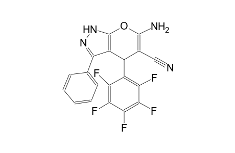4H-Pyrazolo[5,4-b]oxine-5-carbonitrile, 6-amino-4-pentafluorophenyl-3-phenyl-