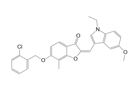 3(2H)-benzofuranone, 6-[(2-chlorophenyl)methoxy]-2-[(1-ethyl-5-methoxy-1H-indol-3-yl)methylene]-7-methyl-, (2E)-