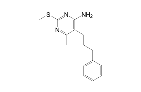 4-Pyrimidinamine, 6-methyl-2-(methylthio)-5-(3-phenylpropyl)-