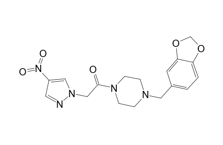 Piperazine, 1-(1,3-benzodioxol-5-ylmethyl)-4-[2-(4-nitro-1H-pyrazol-1-yl)acetyl]-