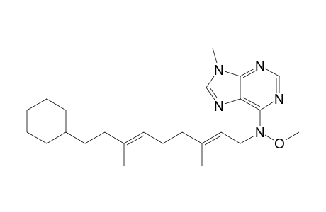 N-[9'-Cyclohexyl-3',7'-dimethyl-2',6'-nonadien-1'-yl]-N-methoxy-9-methyl-9H-purin-6-amine