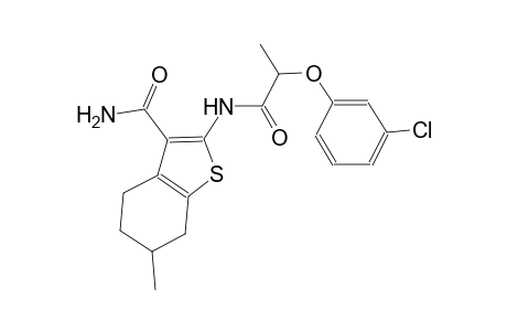 2-{[2-(3-chlorophenoxy)propanoyl]amino}-6-methyl-4,5,6,7-tetrahydro-1-benzothiophene-3-carboxamide